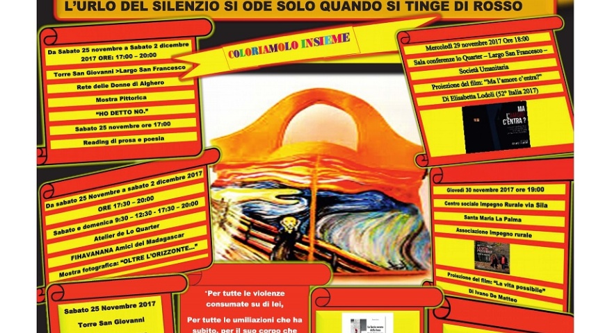 25 novembre 2017 - Tutti uniti contro la violenza sulle donne 25 novembre 2017 - Tutti uniti contro la violenza sulle donne