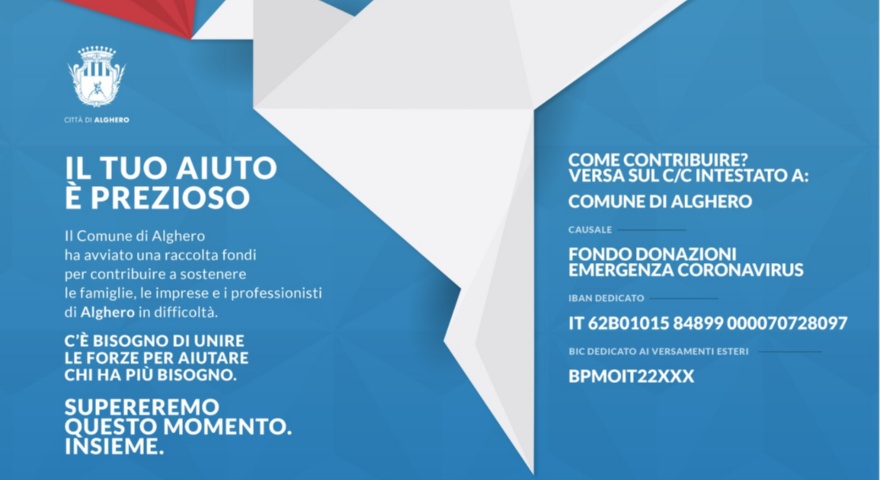 Donazioni: fondo comunale donazioni emergenza coronavirus e Alghero aiuta il suo ospedale Donazioni: fondo comunale donazioni emergenza coronavirus e Alghero aiuta il suo ospedale